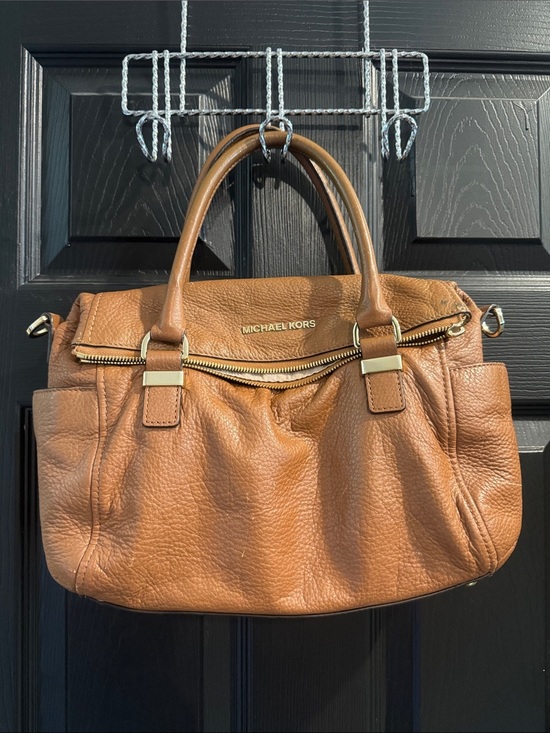 Michael Kors Handbags - Michael Kors Cognac Leather Satchel with Gold Hardware